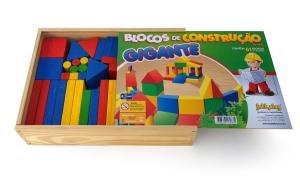 Blocos De Montar Madeira Big Construtor - 50 Peças Brinquedo