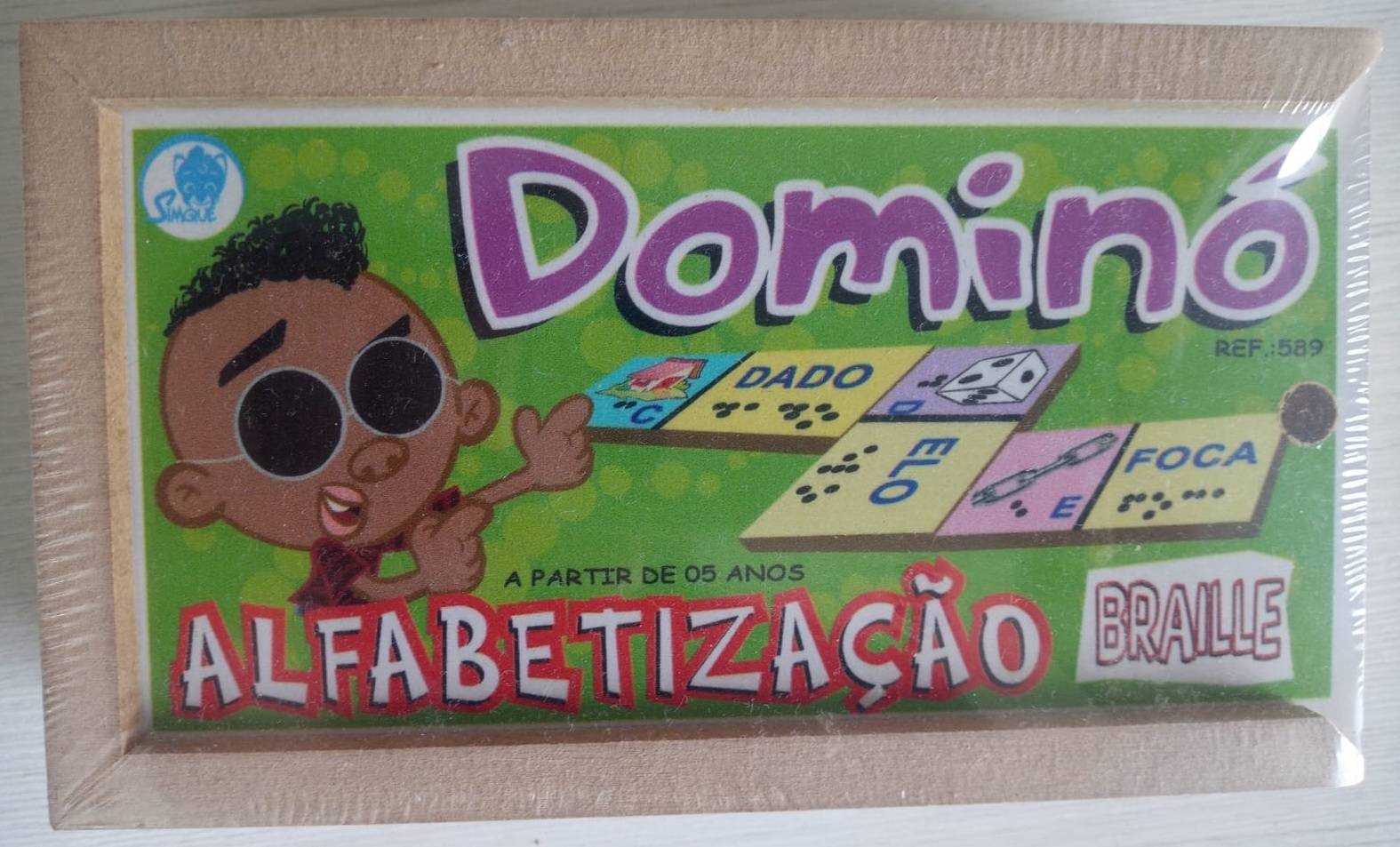 DOMINO ALFABETIZACAO BRAILLE COM 28 PECAS LojaApoio