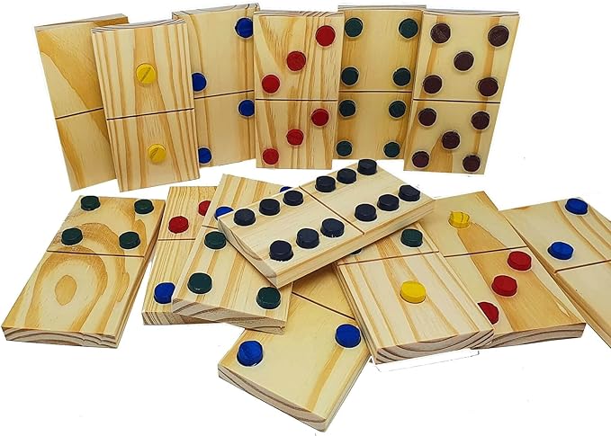 Domino Gigante em Madeira com Relevo Adapatdo Braille