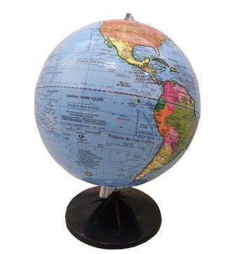 GLOBO TERRESTRE ADAPTADO TÁTIL BRAILE 30 CM BASE PRETA