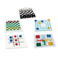 Jogo 5 em 1 Ludo Damas Trilha Xadrez Jogo da Velha