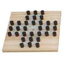 Jogo Resta 1 Tabuleiro 20x20cm com 32 pe�as em Madeira
