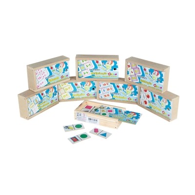 Conjunto Domin�s Matem�tica em MDF 08 kits de domin�