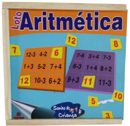 Jogo Loto Aritmético 50 Pç Madeira Raciocínio Matemática - Futura  Brinquedos Educativos