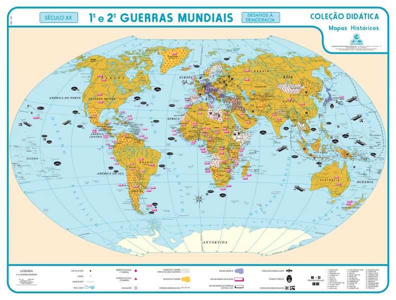 Mapa 1ª e 2ª Guerras Mundiais | LojaApoio