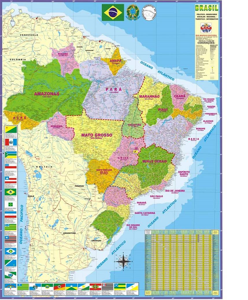 Mapa Brasil Pol�tico e Rodovi�rio