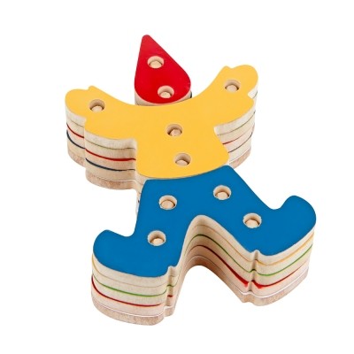 Troque e Encaixe as Cores Palha�o em MDF