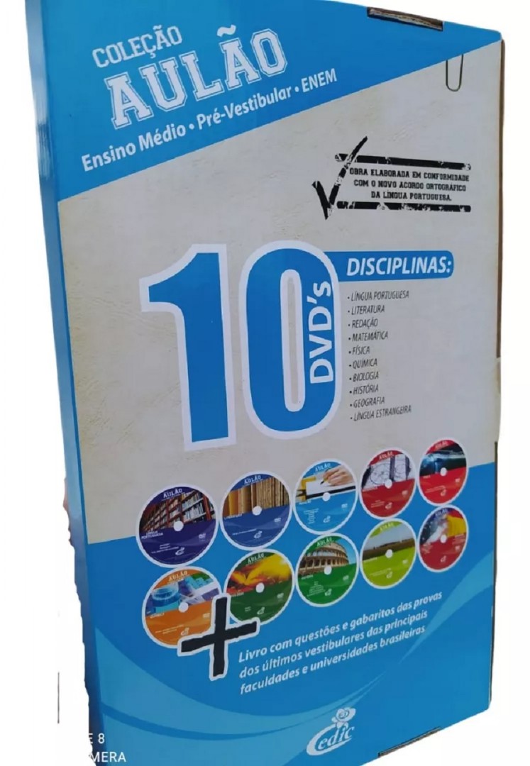 DVDs Aul�o Pr� Vestibular ENEM Ensino M�dio 10 dvds